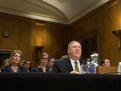 Mike Pompeo comparece ante el Comité de Relaciones Exteriores del Senado.