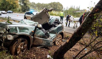 Un vehículo implicado en un accidente de tráfico.