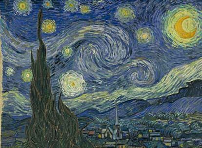 <i>La noche estrellada,</i> de Van Gogh, pintado durante un episodio de manía del pintor.