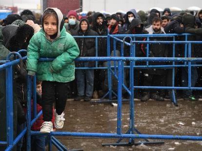 Migrantes en la frontera entre Bielorrusia y Polonia el pasado 12 de diciembre.
