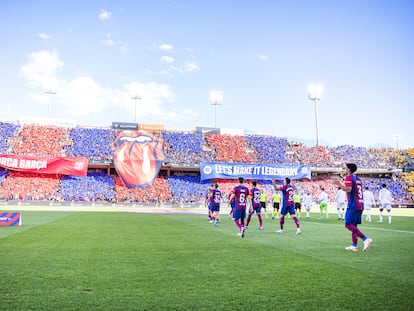 Imagen de Montjuïc en el encuentro ante el Real Madrid.