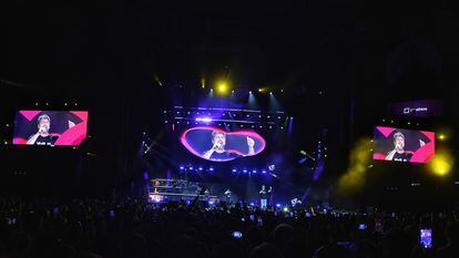 El grupo Estopa en el concierto del 30 aniversario de Cadena 100, en el Wanda Metropolitano de Madrid, el pasado 25 de junio.