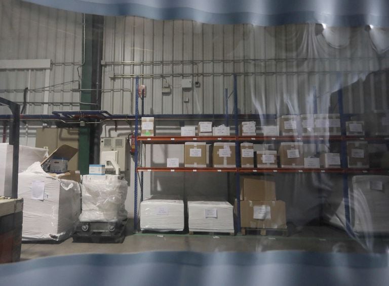 El almacén de Hersill, fabricante de equipos médicos con sede en el polígono industrial de Móstoles (Madrid)