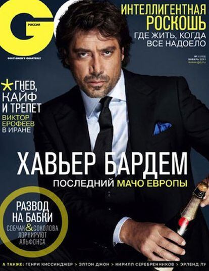 Javier Bardem en la portada de la edición rusa de<i> GQ.</i>