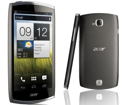 El 'smartphone' Acer Cloud Mobile. premio IF 2012 por su diseño en cadena ADN, tiene menos de un centímetro de grosor.