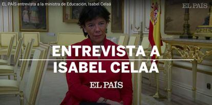 La ministra Isabel Celaá durante su entrevista con el diario EL PAÍS.