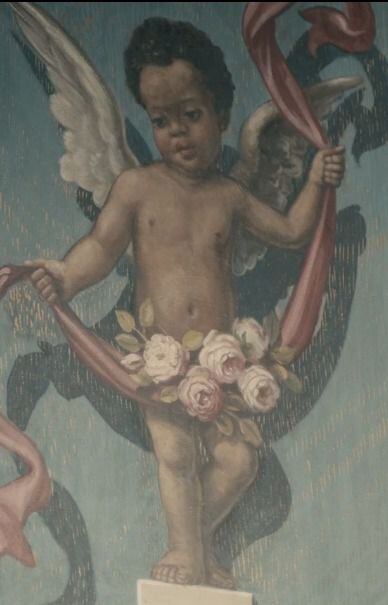 Un ángel negro en la Capilla de los Ángeles de Sevilla que aparece en el documental 'Los negros'.