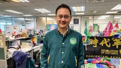 Vincent Chao, en la sede del Partido Progresista Democrático (PPD), en Taipéi, este miércoles.
