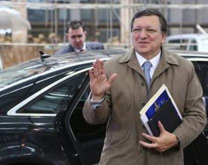 El presidente de la Comisión Europea (CE), José Manuel Durao Barroso, llega a la reunión de líderes del Partido Popular Europeo (PPE) previa a la cumbre de la UE, celebrada en Bruselas, Bélgica.