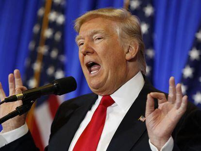 El president electe, Donald Trump, en roda de premsa a Nova York