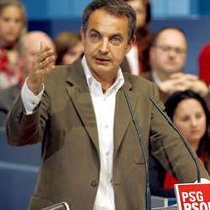 Rodriguez Zapatero durante su discurso en el Congreso Extraordinario del PSdeG-PSOE.