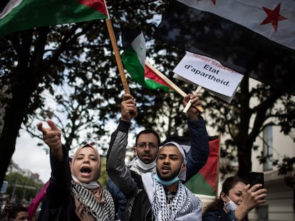 Manifestación en favor de los palestinos, el pasado 15 de mayo en Nantes, Francia.