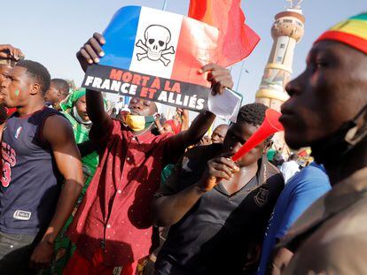Manifestación antifrancesa en Bamako (Malí), el pasado viernes.