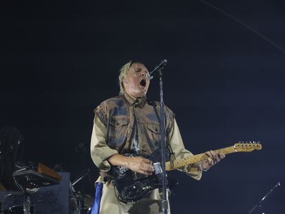 El cantante de Arcade Fire, Win Butler, durante el concierto del miércoles en Madrid.