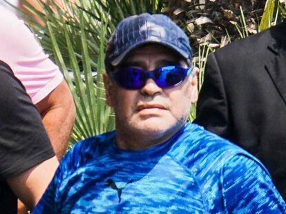 El exfutbolista argentino Diego Maradona, a su llegada este martes a Nápoles.