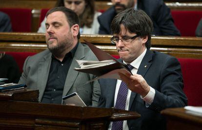 Oriol Junqueras amb el president Carles Puigdemont. 
