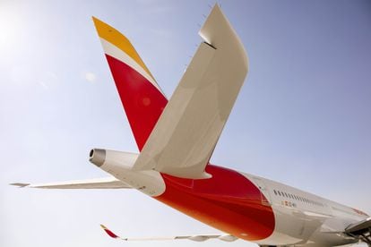 La cola de uno de los A350 de Iberia.
