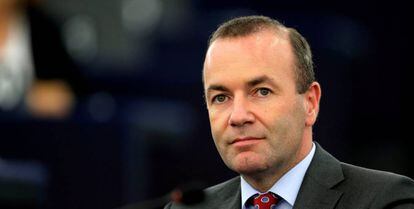 FILE PHOTO: Manfred Weber, Chairman of the European People Party group (EPP) looks on, at the European Parliament in Strasbourg
