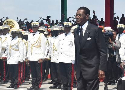 Teodoro Obiang, presidente de Guinea Ecuatorial, el pasado mes de diciembre en un acto oficial. (Photo by AFP)