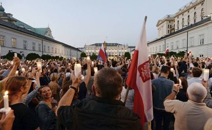 Manifestación en Varsovia contra el Gobierno populista polaco.