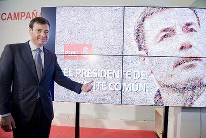 Tomás Gómez, durante la presentación de su lema de campaña en la sede del PSM.