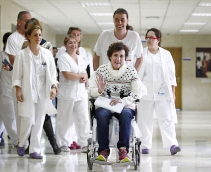 La auxiliar Teresa Romero cuando fue dada de alta el pasado 5 de noviembre.