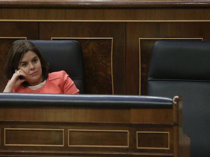 Soraya Saenz de Santamaria el pasado 15 de marzo en el Congreso.