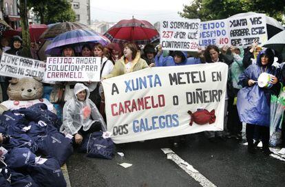 Protesta de los trabajadores de Caramelo durante el anterior ERE, en 2009