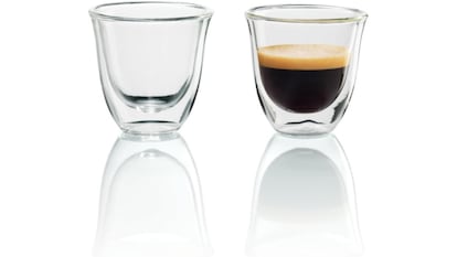 Regalos para los amantes del café: Juego de dos vasos de vidrio templado