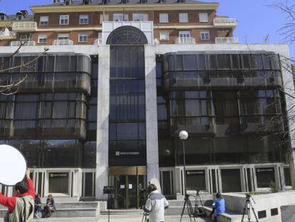 Vista de la sede de Banco de Madrid el pasado lunes en la capital madrile&ntilde;a.