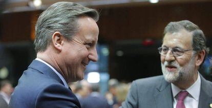 David Cameron y Mariano Rajoy, el pasado febrero en Bruselas. 