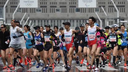 Atletas en el maratón de Tokio en 2019.