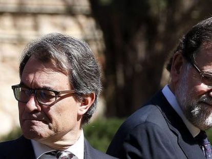 El presidente de Catalu&ntilde;a, Artur Mas, y el presidente de Espa&ntilde;a, Mariano Rajoy. 