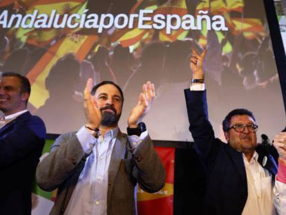 Santiago Abascal y Francisco Serrano, tras las elecciones andaluzas. 