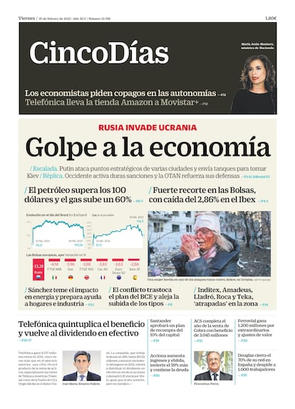 2022: guerra en Europa. El conflicto de Ucrania desata la inflación y los tipos altos. Los precios habían iniciado una notable escalada en los últimos meses de 2021 por los problemas de suministro industrial y la vuelta al proteccionismo que ocasionó la pandemia. Pero el avance de la inflación se desbocó con la invasión rusa de Ucrania en febrero de 2022, y hay amenaza de recesión.