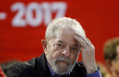 El expresidente brasile&ntilde;o Lula da Silva, en el congreso del Partido de los Trabajadores en S&atilde;o Paulo este mes.