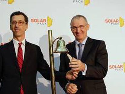Momento del debut en Bolsa de Solarpack.