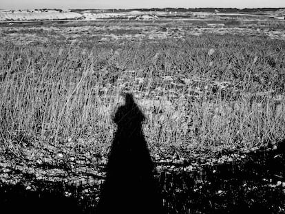 Fotografía tomada por la autora de ‘Tríptico de la tierra’ en Zaidín (Huesca).