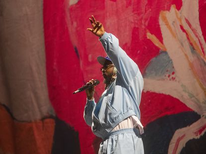 El rapero estadounidense Kendrick Lamar durante el concierto que ha ofrecido en el festival Primavera Sound.