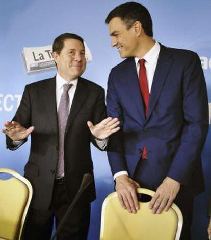 El líder del PSOE, Pedro Sánchez, junto a Emiliano García-Page.