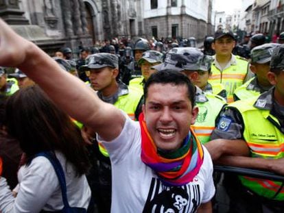 Imagen de la protesta en defensa del Yasuní.