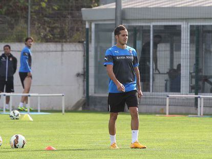 Lucas V&aacute;zquez, durante un entrenamiento en la ciudad deportiva del Espanyol.