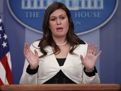 La subsecretaria de prensa de la Casa Blanca, Sarah Huckabee Sanders.