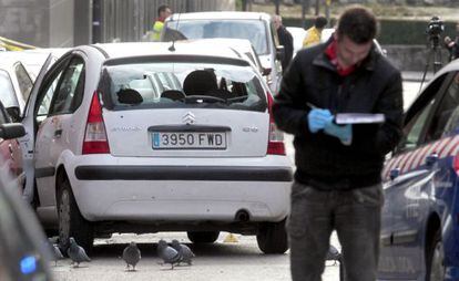 Estado en que qued&oacute; el Citro&euml;n C-3 conducido por los supuestos ladrones.