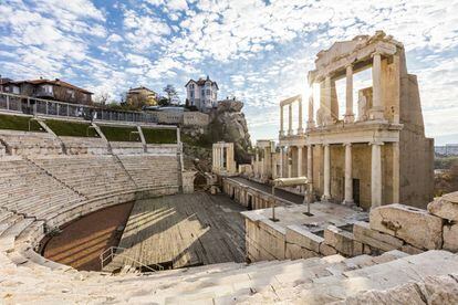 Anfiteatro romano de Plovdiv, en Bulgaria, construido en el siglo II d. de C.