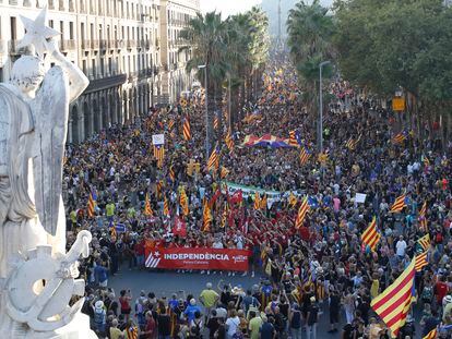 Manifestación de la Asamblea Nacional Catalana (ANC) con motivo de la Diada.