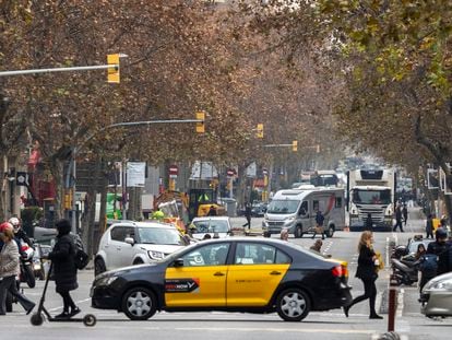 Una calle del Eixample de Barcelona, el pasado mes de enero.