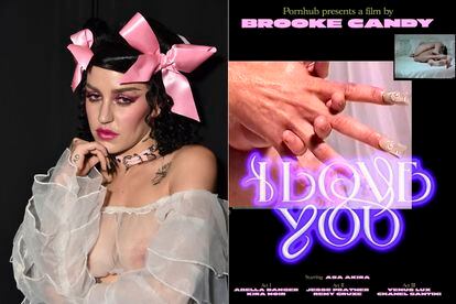 Brooke Candy, rapera y directora porno. Escenas y extras de su primera película, estrenada en Pornhub, se pueden ver en la muestra.