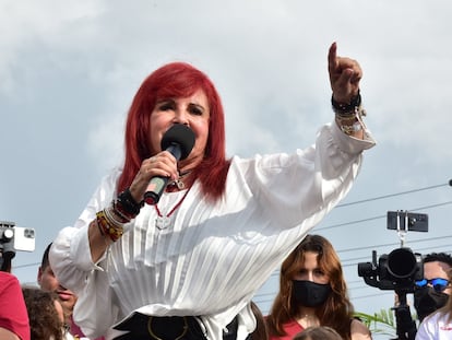 Layda Sansores, gobernadora electa de Campeche, durante la campaña electoral.