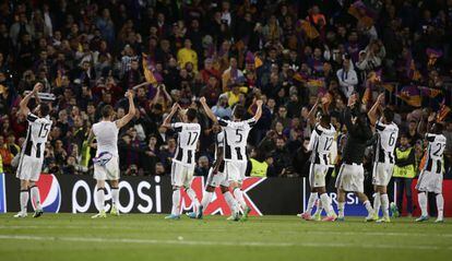 Los jugadores de la Juventus celebran el pase a semifinales.
